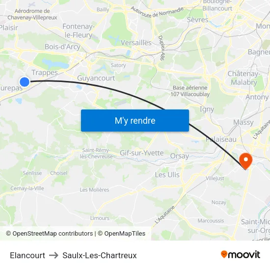 Elancourt to Saulx-Les-Chartreux map