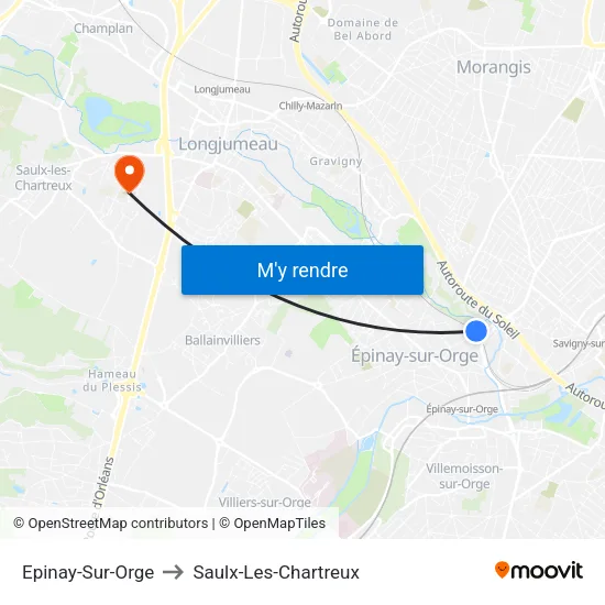Epinay-Sur-Orge to Saulx-Les-Chartreux map