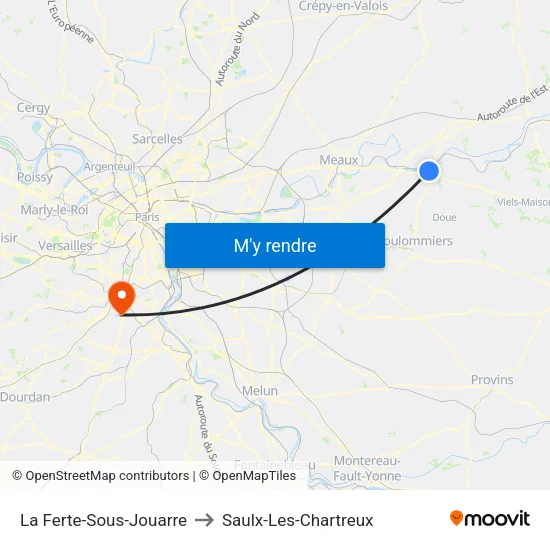 La Ferte-Sous-Jouarre to Saulx-Les-Chartreux map