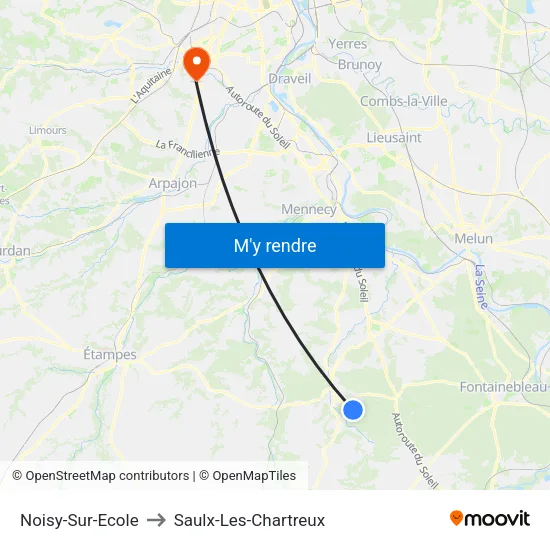 Noisy-Sur-Ecole to Saulx-Les-Chartreux map