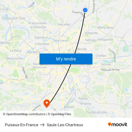 Puiseux-En-France to Saulx-Les-Chartreux map