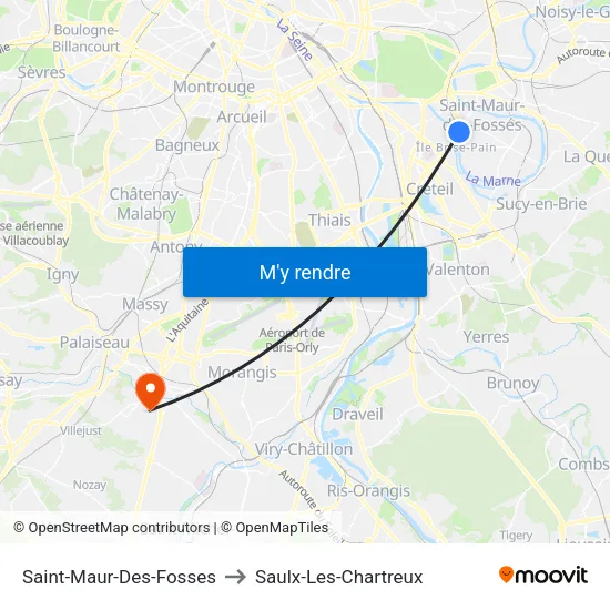 Saint-Maur-Des-Fosses to Saulx-Les-Chartreux map