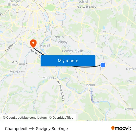 Champdeuil to Savigny-Sur-Orge map