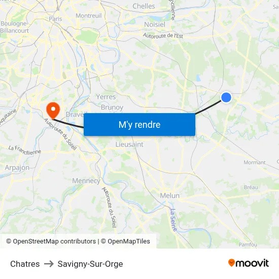 Chatres to Savigny-Sur-Orge map