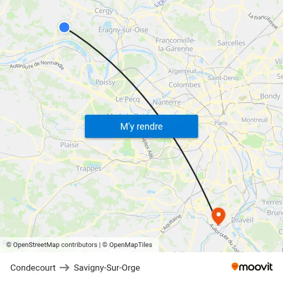 Condecourt to Savigny-Sur-Orge map