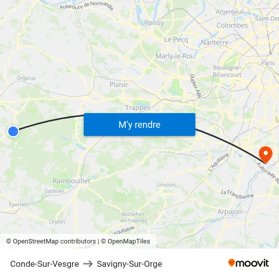 Conde-Sur-Vesgre to Savigny-Sur-Orge map