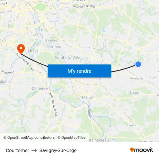 Courtomer to Savigny-Sur-Orge map