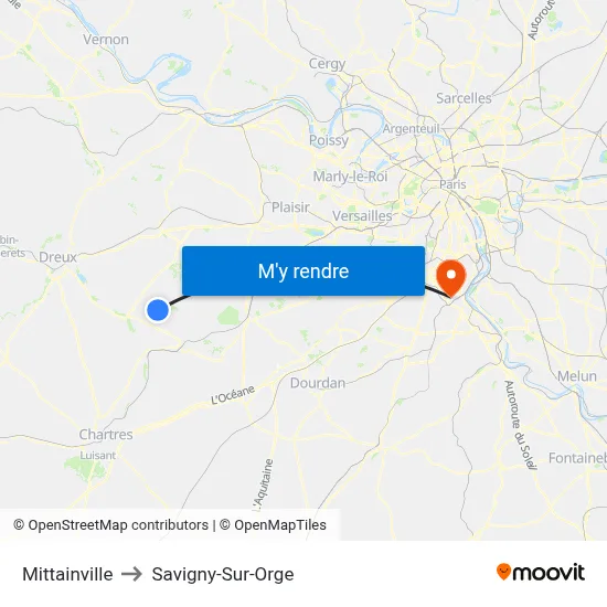 Mittainville to Savigny-Sur-Orge map