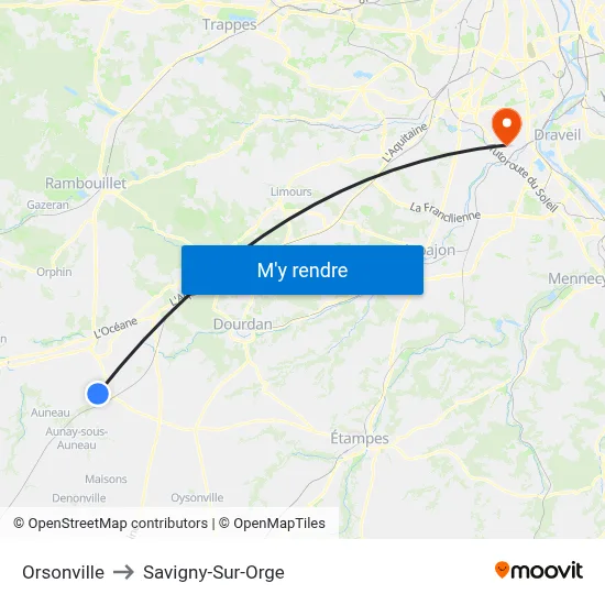 Orsonville to Savigny-Sur-Orge map