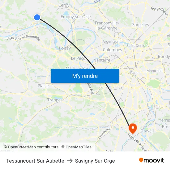 Tessancourt-Sur-Aubette to Savigny-Sur-Orge map