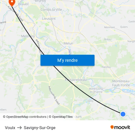 Voulx to Savigny-Sur-Orge map