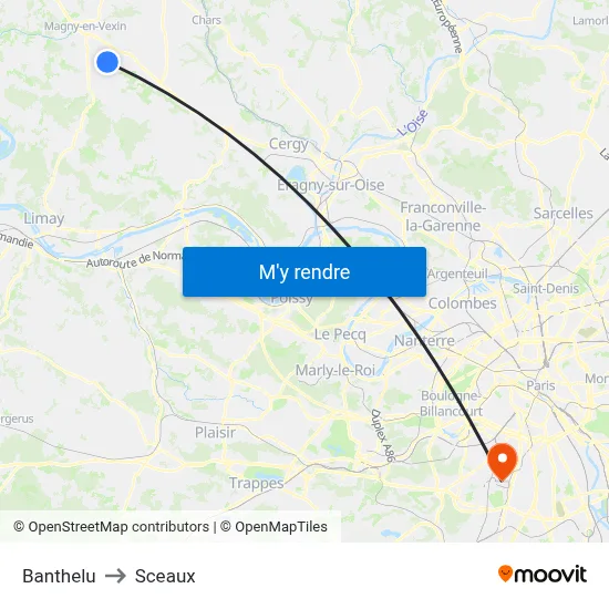 Banthelu to Sceaux map