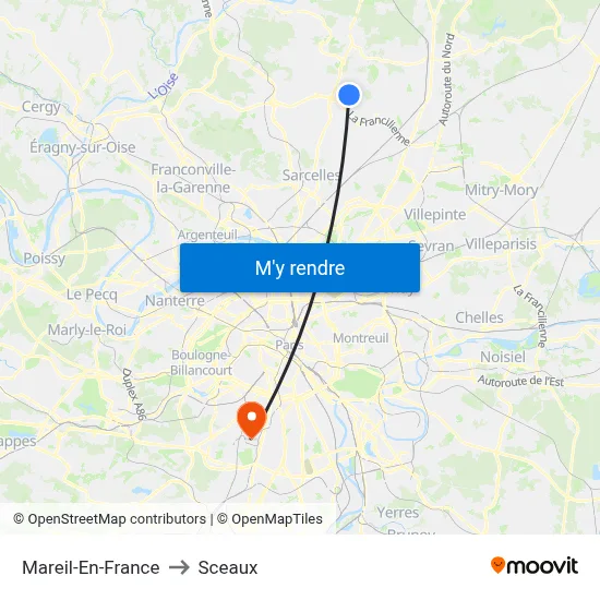 Mareil-En-France to Sceaux map