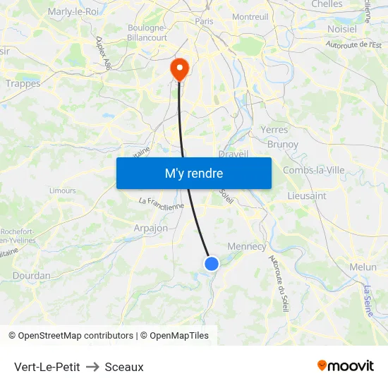 Vert-Le-Petit to Sceaux map