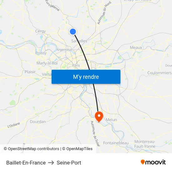 Baillet-En-France to Seine-Port map