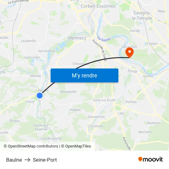 Baulne to Seine-Port map