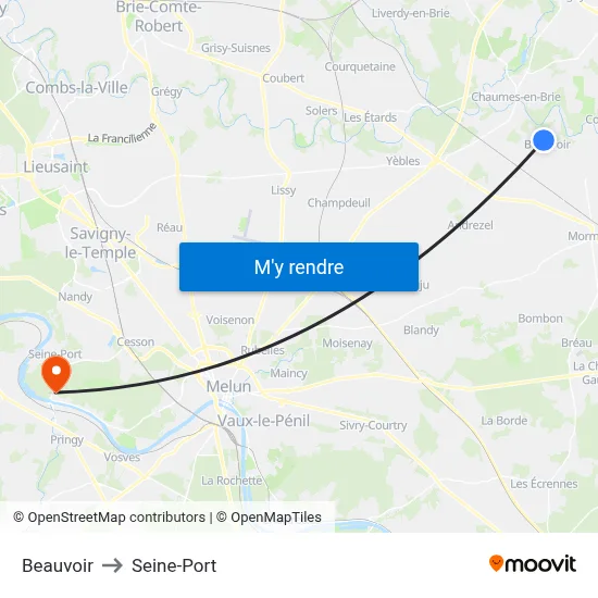 Beauvoir to Seine-Port map