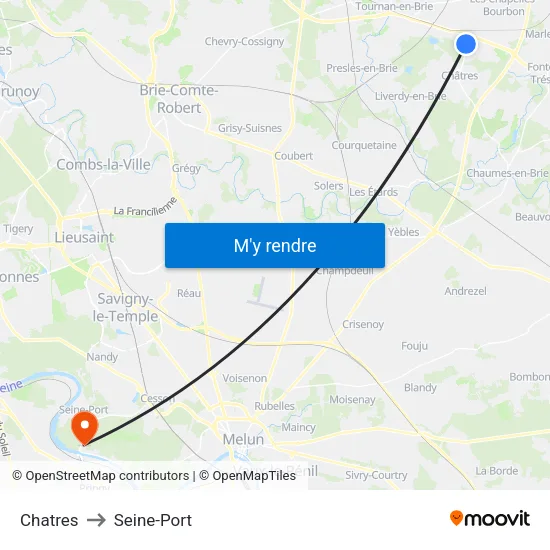 Chatres to Seine-Port map
