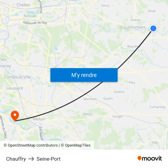 Chauffry to Seine-Port map