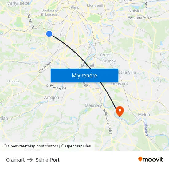 Clamart to Seine-Port map