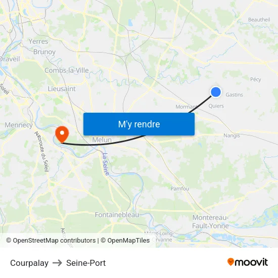 Courpalay to Seine-Port map