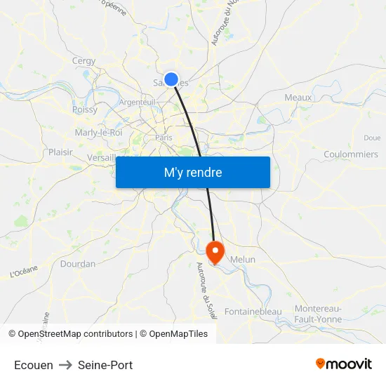 Ecouen to Seine-Port map