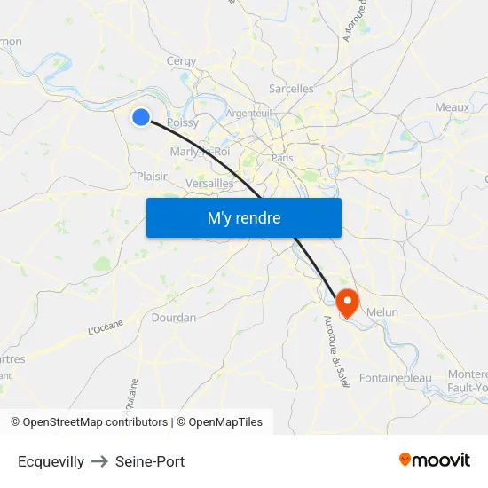 Ecquevilly to Seine-Port map