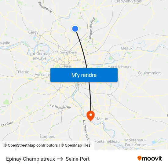 Epinay-Champlatreux to Seine-Port map