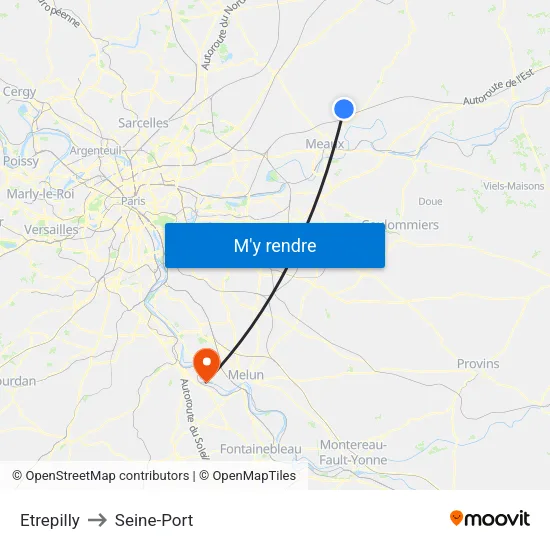 Etrepilly to Seine-Port map