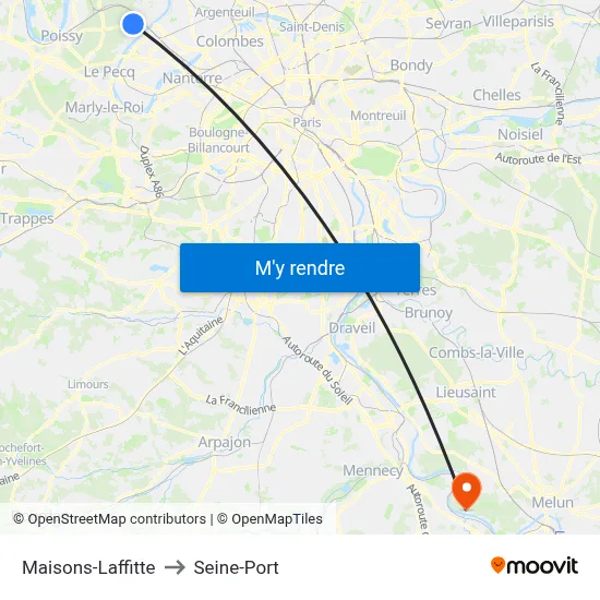 Maisons-Laffitte to Seine-Port map