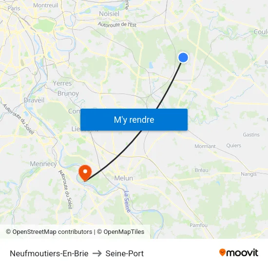 Neufmoutiers-En-Brie to Seine-Port map