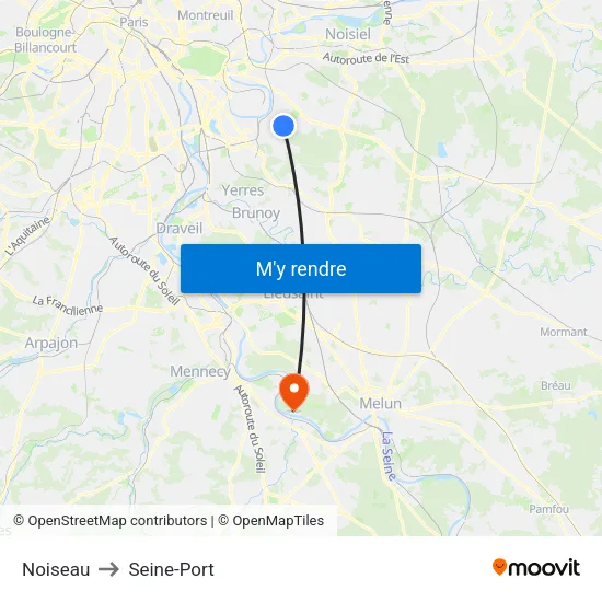 Noiseau to Seine-Port map