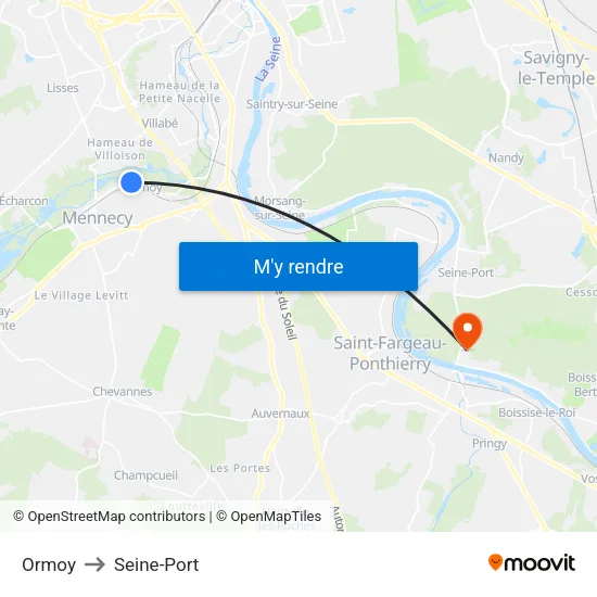 Ormoy to Seine-Port map