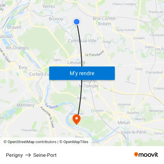 Perigny to Seine-Port map