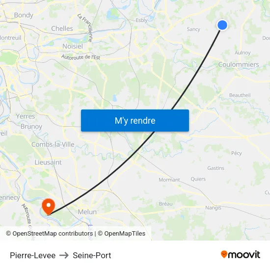 Pierre-Levee to Seine-Port map