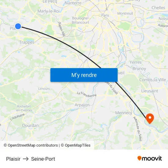 Plaisir to Seine-Port map