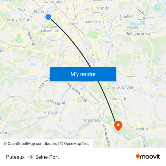 Puteaux to Seine-Port map