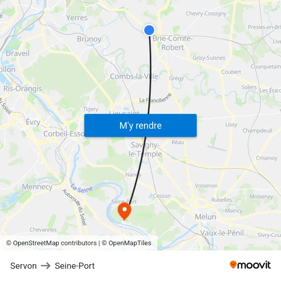 Servon to Seine-Port map