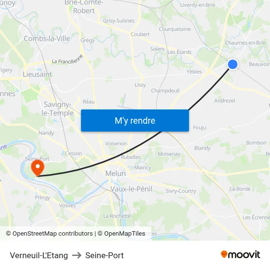 Verneuil-L'Etang to Seine-Port map
