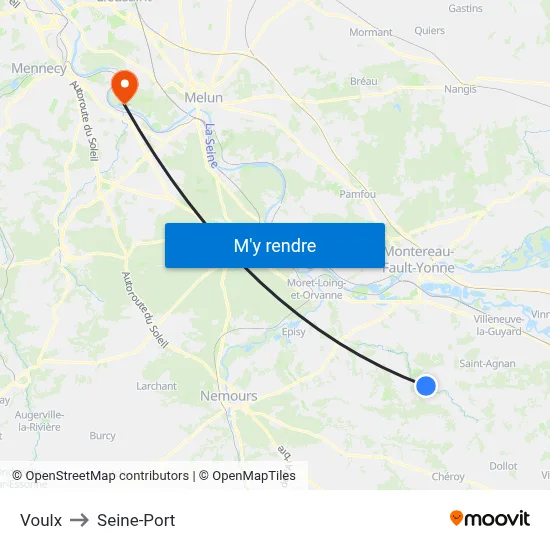 Voulx to Seine-Port map