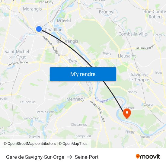 Gare de Savigny-Sur-Orge to Seine-Port map