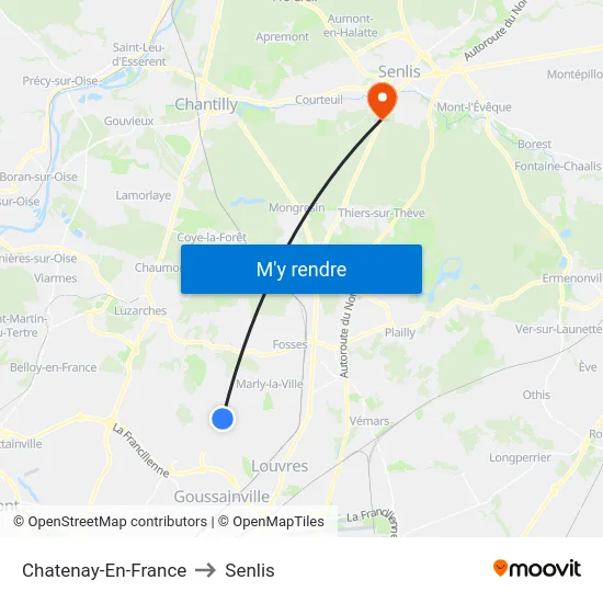 Chatenay-En-France to Senlis map
