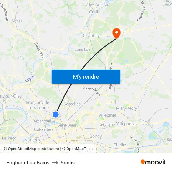 Enghien-Les-Bains to Senlis map