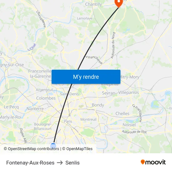Fontenay-Aux-Roses to Senlis map