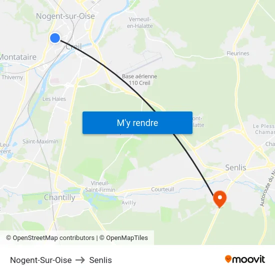 Nogent-Sur-Oise to Senlis map