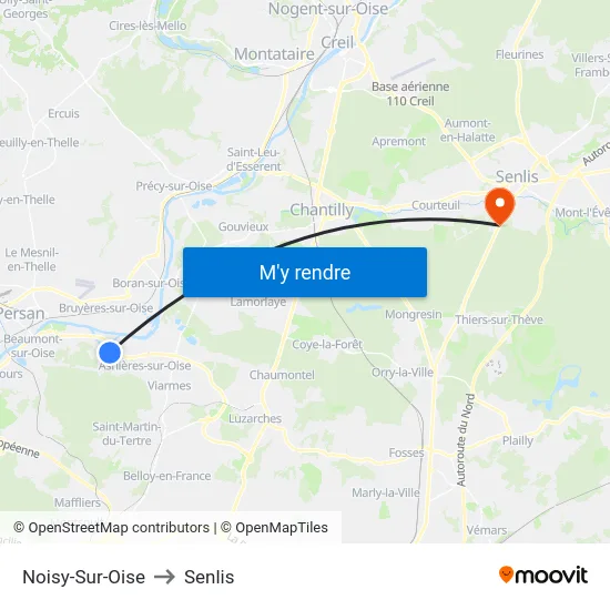 Noisy-Sur-Oise to Senlis map