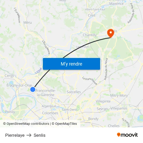 Pierrelaye to Senlis map