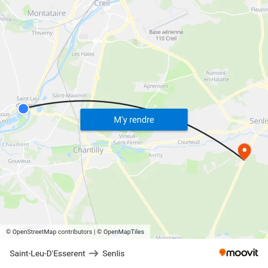 Saint-Leu-D'Esserent to Senlis map