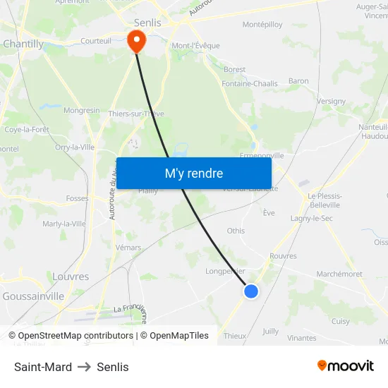 Saint-Mard to Senlis map