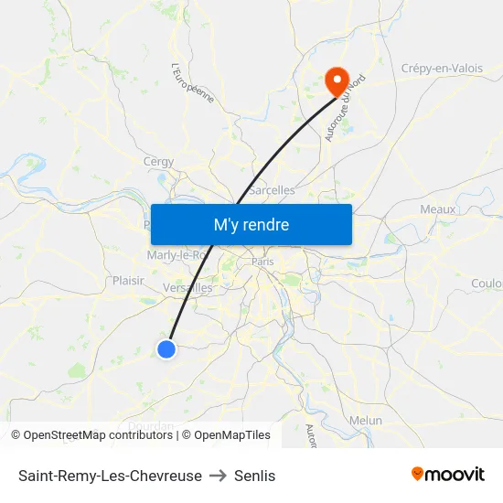 Saint-Remy-Les-Chevreuse to Senlis map